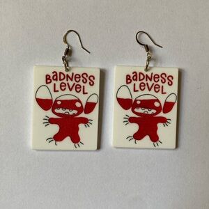 Lilo and Stitch 'Badness Level' Earrings